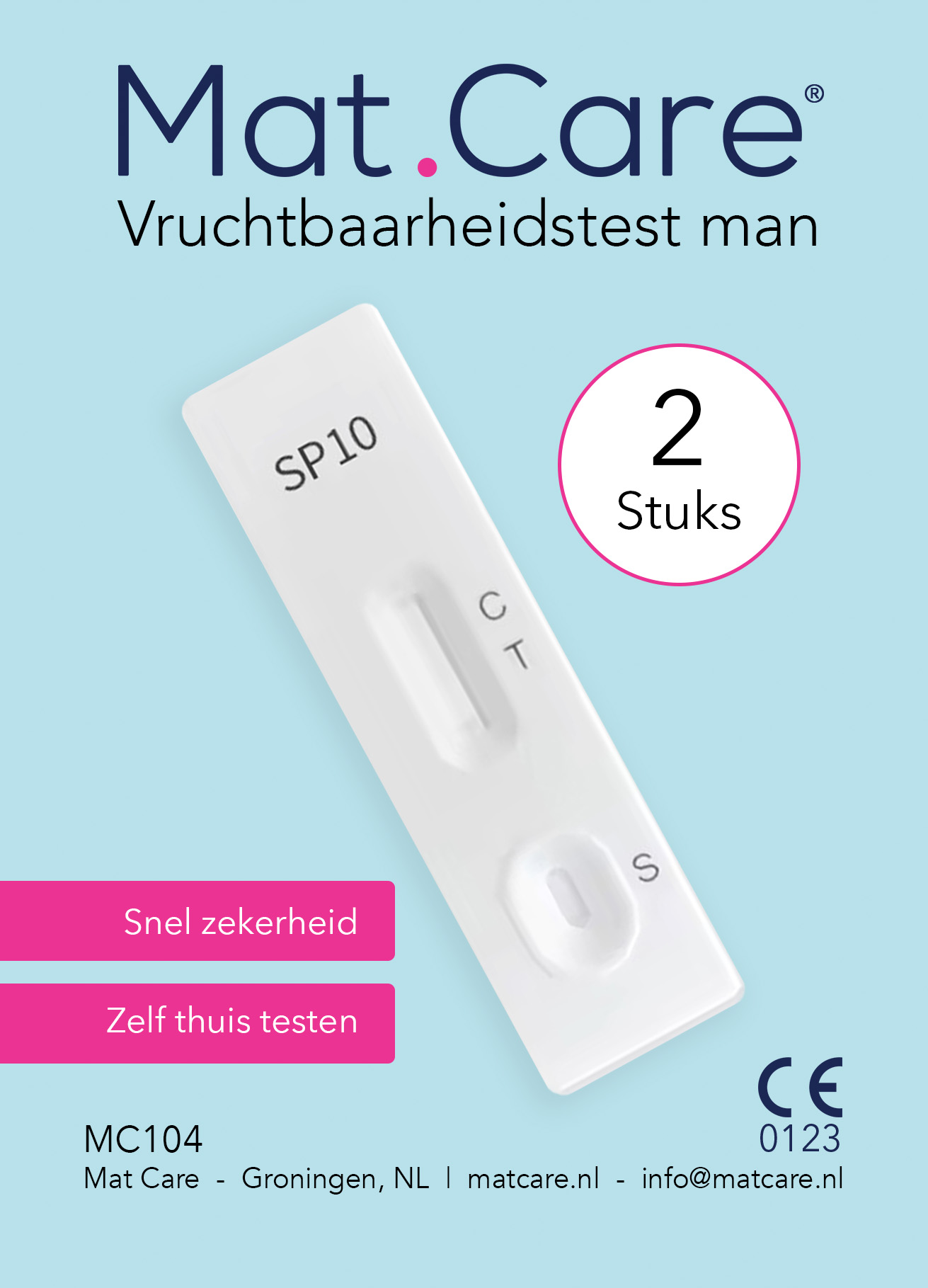 Mat Care mannelijke vruchtbaarheidstest - 2 stuks - Afbeelding 1 van 1